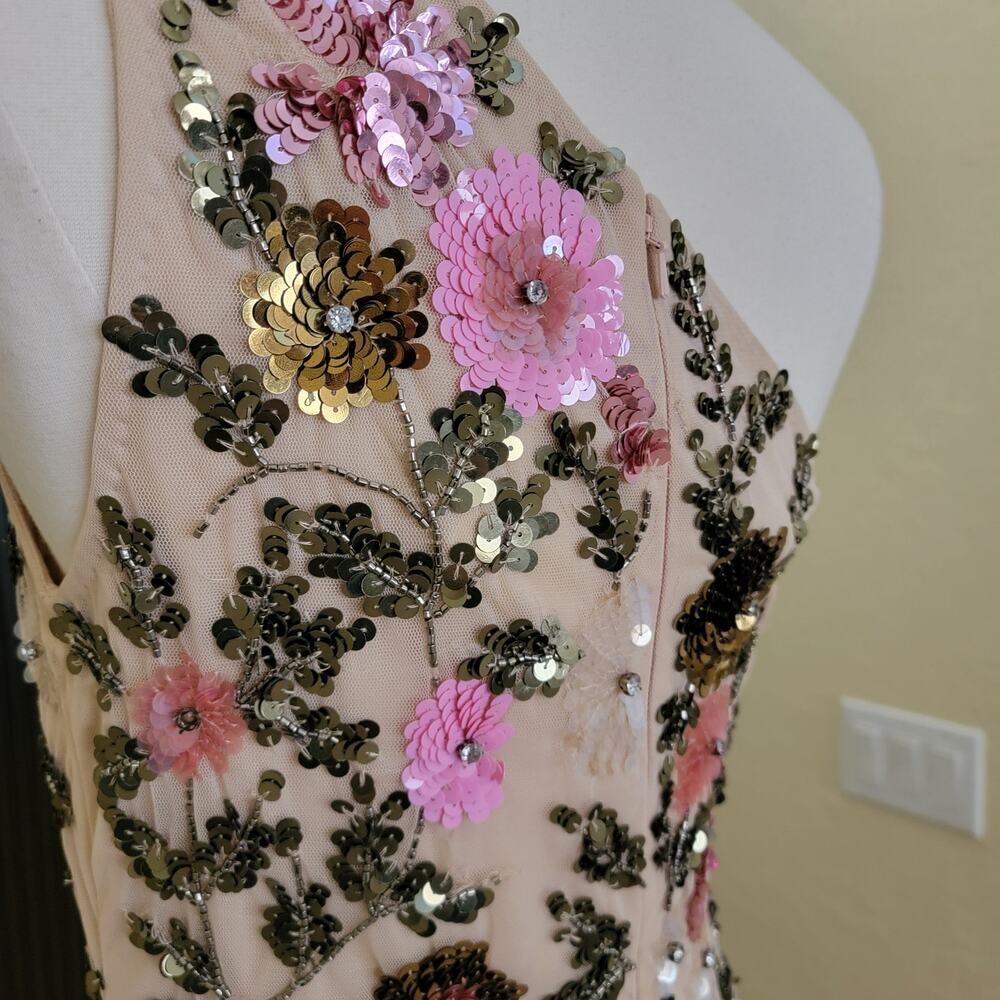 Mac Duggal One-Shoulder Floral Sequin Maxi Dress - Picture 10 of 13